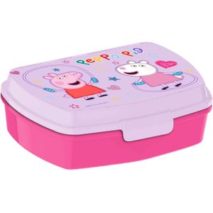 Peppa Pig broodtrommel/lunchbox voor kinderen - roze - kunststof - 20 x 10 cm