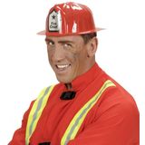 4x stuks rode brandweer verkleed helm  - Carnaval en verkleed accessoires - Hoeden/helmen
