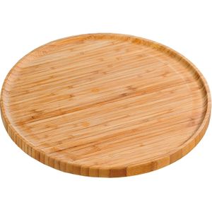 Kesper Bamboe houten serveerplank rond - Dia 32 cm - Serveerplateau - Kaasplank/kaasplateau - Borrelplank - Tapasplank