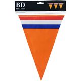 Bellatio Decorations - Oranje Holland vlaggenlijnen - 10x stuks van 10 meter - Oranje versiering slinger WK/ EK/ Koningsdag