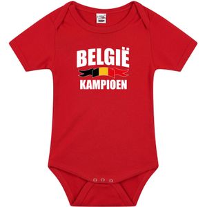 Belgie kampioen fan rompertje rood jongens en meisjes - kraamcadeau - babykleding - EK/ WK romper / outfit