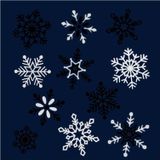 3x stuks velletjes kerst raamstickers sneeuwvlokken 30,5 cm - Raamversiering/raamdecoratie stickers kerstversiering