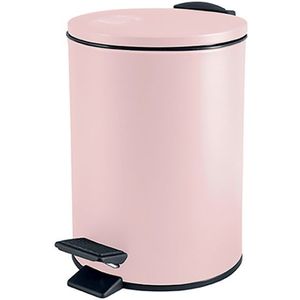 Spirella Pedaalemmer Cannes - lichtroze - 3 liter - metaal - L17 x H25 cm - soft-close - toilet/badkamer