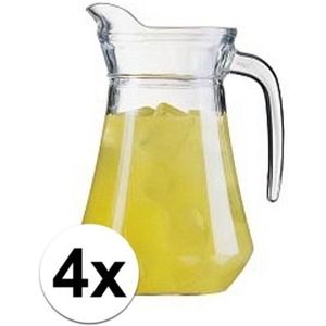 4 stuks glazen schenkkan 1,6 liter