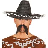 2x stuks zwarte sombrero/Mexicaanse hoed 45 cm - Mexico thema verkleedkleding voor volwassenen
