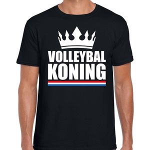 Zwart volleybal koning shirt met kroon heren - Sport / hobby kleding