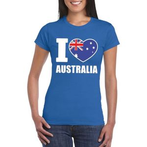 Blauw I love Australie supporter shirt dames - Australisch t-shirt dames