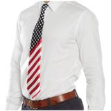 2x stuks USA Amerikaanse vlag thema verkleed stropdas - Carnaval verkleed spullen