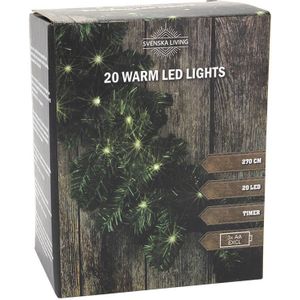 Kerst dennenslinger/dennenguirlande groen met verlichting 270 cm - Kerstslingers met kerstverlichting - Guirlandes kerstversiering