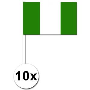 10 zwaaivlaggetjes Nigeria 12 x 24 cm