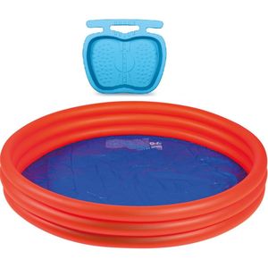 Oranje opblaasbaar zwembad 175 x 31 cm speelgoed - Inclusief voetenbadje