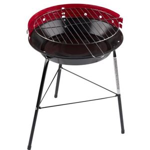 Ronde barbecue / grill rood - 43 x 33 cm - voordelige houtskool bbq