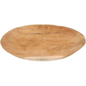 Teak houten serveerschaal/serveerblad 38 cm - Serveerschalen/serveerbladen/borden van teak hout
