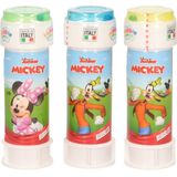 4x Disney Mickey Mouse bellenblaas flesjes met spelletje 60 ml voor kinderen - Uitdeelspeelgoed - Grabbelton speelgoed