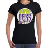 Halloween Super heks verkleed t-shirt zwart voor dames - horror shirt / kleding / kostuum