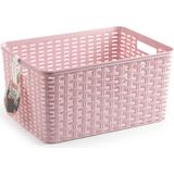 Plasticforte opbergmand/kastmandje - 2x - 18 liter - roze - kunststof - 28 x 38 x 19 cm