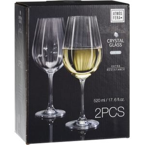 Voordeelset 12x Witte wijnglazen 52 cl/520 ml van kristalglas - Kristalglazen - Wijnglas - Wijnen - Cadeau voor de wijnliefhebber