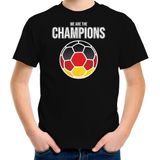 Duitsland EK/ WK supporter t-shirt - we are the champions met Duitse voetbal - zwart - kinderen - kleding / shirt