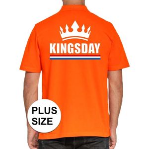 Grote maten Koningsdag poloshirt / polo t-shirt Kingsday oranje voor heren - Koningsdag kleding/ shirts