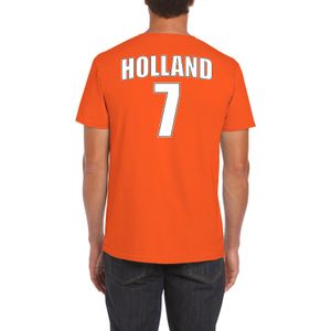 Oranje supporter t-shirt - rugnummer 7 - Holland / Nederland fan shirt / kleding voor heren