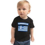 Greece baby shirt met vlag zwart jongens en meisjes - Kraamcadeau - Babykleding - Griekenland landen t-shirt