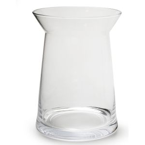 Transparante trechter vaas/vazen van glas 23 x 30 cm - Woonaccessoires/woondecoraties - Glazen bloemenvaas - Boeketvaas
