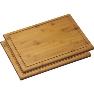 2x Bamboe houten snijplanken 32 x 44 cm - Keukenbenodigdheden - Kookbenodigdheden - Dikke snijplank van hout - Snijplankjes/snijplankje
