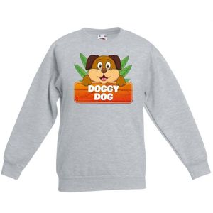 Doggy Dog de hond sweater grijs voor kinderen - unisex - honden trui - kinderkleding / kleding