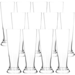 12x Bierglazen smal 370 ml - Glas voor bier 12 stuks