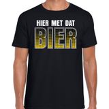 Hier met dat bier drank fun t-shirt / shirt zwart voor heren - bier drink shirt kleding- oktoberfest / bierfeest outfit