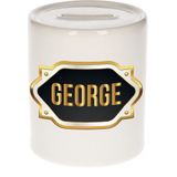 George naam cadeau spaarpot met gouden embleem - kado verjaardag/ vaderdag/ pensioen/ geslaagd/ bedankt