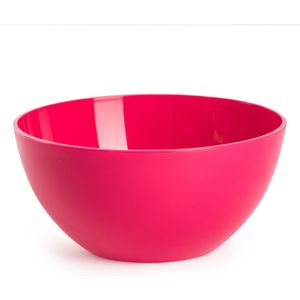 Plasticforte kommetjes/schaaltjes - dessert/ontbijt - kunststof - D17 x H7 cm - fuchsia roze - BPA vrij