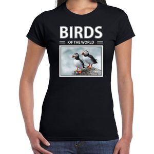 Dieren foto t-shirt Papegaaiduiker - zwart - dames - birds of the world - cadeau shirt Papegaaiduikers liefhebber