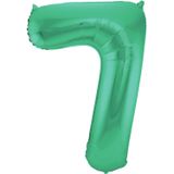 Folat folie ballonnen - Leeftijd cijfer 70 - glimmend groen - 86 cm - en 2x slingers