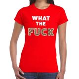 What the Fuck tijgerprint tekst t-shirt rood dames - dames shirt What the Fuck tijgerprint