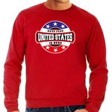 Have fear United States is here sweater met sterren embleem in de kleuren van de Amerikaanse vlag - rood - heren - Amerika supporter / Amerikaans elftal fan trui / EK / WK / kleding