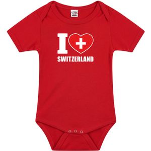 I love Switzerland baby rompertje rood jongens en meisjes - Kraamcadeau - Babykleding - Zwitserland landen romper