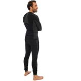Thermo onderkleding set voor heren zwart melange - maat XL - shirt lange mouw en broek - Wintersport kleding - Thermokleding