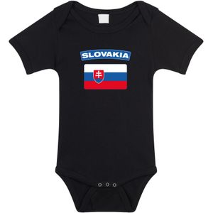 Slovakia baby rompertje met vlag zwart jongens en meisjes - Kraamcadeau - Babykleding - Slowakije landen romper