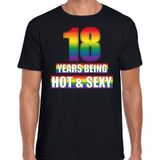 Hot en sexy 18 jaar verjaardag cadeau t-shirt zwart - heren - 18e verjaardag kado shirt Gay/ LHBT kleding / outfit