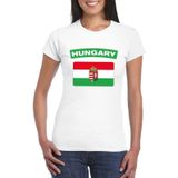 Hongarije t-shirt met Hongaarse vlag wit dames