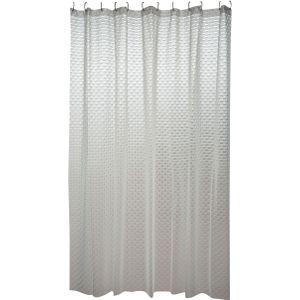 MSV Douchegordijn met ringen - transparant hokjes patroon - PVC - 180 x 200 cm - wasbaar - Voor bad en douche