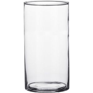 Transparante cilinder vaas/vazen van glas 9 x 15 cm - Woonaccessoires/woondecoraties - Glazen bloemenvaas - Boeketvaas