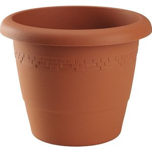 Bloempot/plantenpot terra cotta rond kunststof diameter 50 cm - Hoogte 41.5 cm - Buiten gebruik