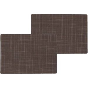 4x stuks stevige luxe Tafel placemats Liso bruin 30 x 43 cm - Met anti slip laag en Teflon coating toplaag