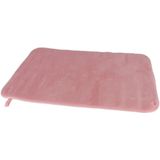 Sneldrogende badmat met anit slip roze 40 x 60 cm rechthoekig - Matten voor de badkamer