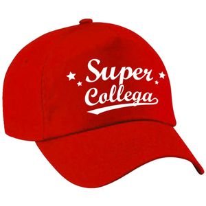 Super collega cadeau pet / baseball cap rood voor dames en heren -  kado voor collegas