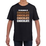Dreaming of chocolate fun t-shirt - zwart - kinderen - Feest outfit / kleding / shirt