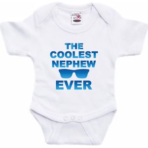 Coolest nephew ever tekst baby rompertje wit jongens - Kraamcadeau - Babykleding