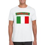 Italie t-shirt met Italiaanse vlag wit heren